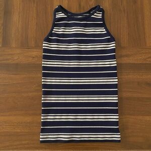 Athleta Navy and White Striped Tank Top
